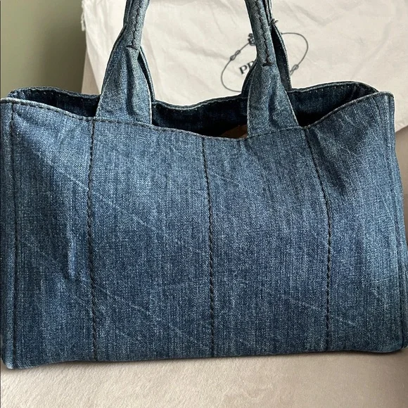 Prada Canapa Denim Tote – Lg | Authentic 💙 - Picture 6 of 17